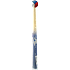 Konisches Kerzenpastellblau mit Blume 31 cm 1 Stück