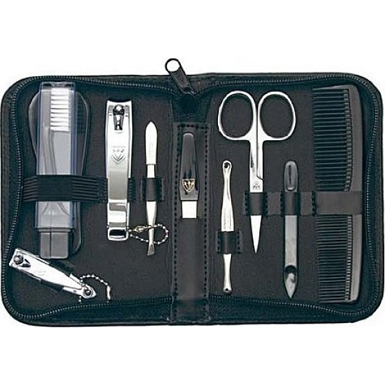 Kellermann 3 Swords Luxus Maniküre 10 Stück Kunstleder Travelling Kit