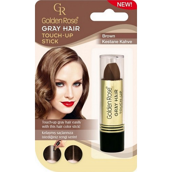 Golden Rose Grey Hair Ausbesserungsstift Color Concealer für gewachsenes und graues Haar 05 Braun 5,2 g