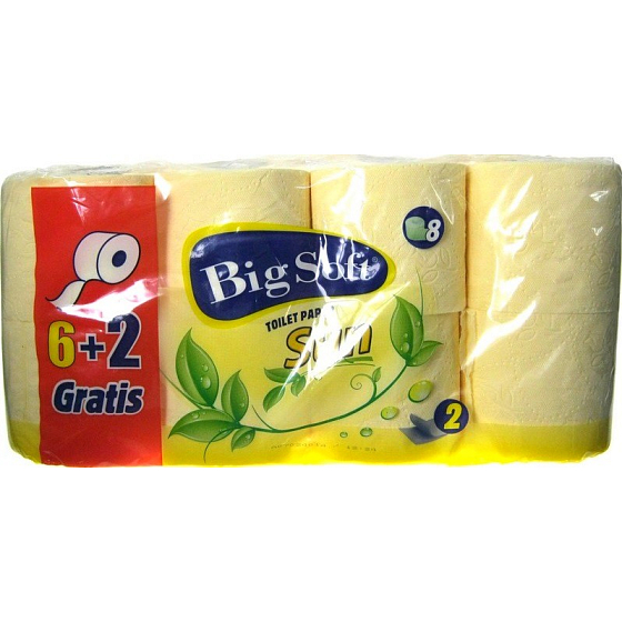 Big Soft Sun parfümiertes Toilettenpapier gelb 2 Lage 200 Stück 8 Rollen