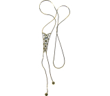 Goldene Halskette mit silbernen Steinen 75 cm