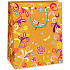 Ditipo Geschenk Papiertüte 26,4 x 13,7 x 32,4 cm beige, Libellen Blumen