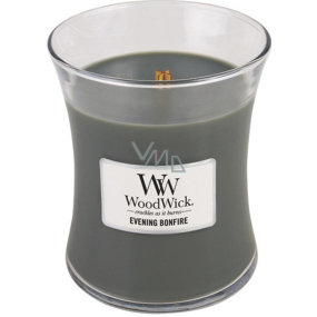 WoodWick Evening Bonfire - Abend am Lagerfeuer Duftkerze mit Holzdocht und Deckel Glas Medium 275 g
