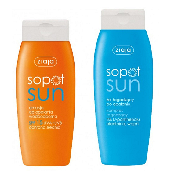 Ziaja Sun SPF 15 Sonnenmilch 150 ml + beruhigendes After-Sun-Gel 200 ml, Duopack