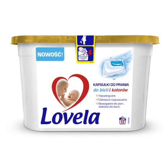 Lovela Baby Weiße und farbige hypoallergene Gelkapseln zum Waschen von 12 Stück