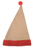Nikolausmütze aus Jute mit rotem Rand 47 cm