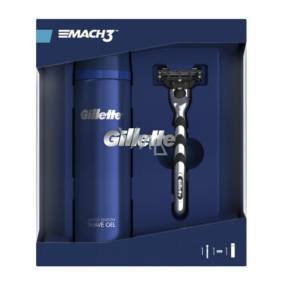 Gillette Mach3 Rasierer + Ersatzkopf 1 Stück + Rasiergel 200 ml, Kosmetikset, für Männer