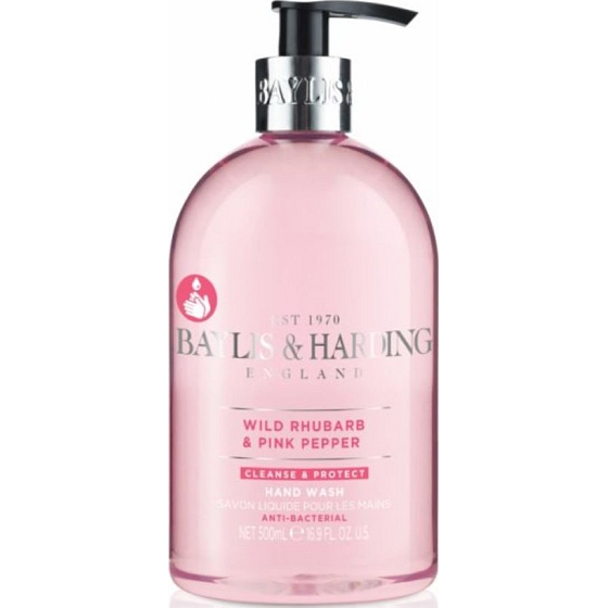Baylis & Harding Wilder Rhabarber und rosa Pfeffer antibakterieller Flüssigseifenspender 500 ml
