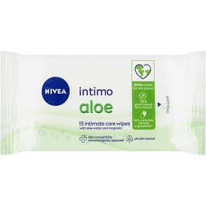 Nivea Intimo Aloe Feuchttücher für die Intimhygiene, 15 Stück