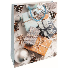 Nekupto Papier Geschenktüte 32,5 x 26 x 13 cm Weihnachtsgeschenke im Schnee