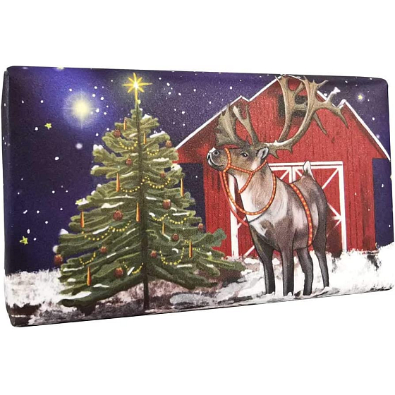 English Soap Rentier - weihnachtliche natürliche parfümierte Toilettenseife mit Sheabutter 190 g