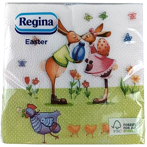 Regina Papierservietten 1lagig 33 x 33 cm 20 Stück Ostern küssende Hasen