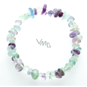 Fluorit Regenbogen Armband elastisch gehackter Naturstein 19 cm, genialer Stein Fluorit Regenbogen Armband elastisch gehackter Naturstein 19 cm, genialer Stein