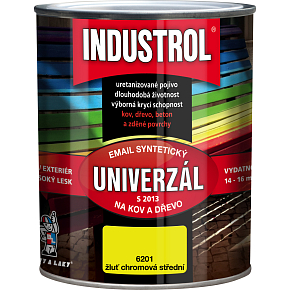 Industrol S2013 universell glänzender Decklack für Metall und Holz, 6201 chromgelb, 750 ml