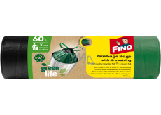 Fino Green Life recyklované PE zatahovací pytle na odpad, 63 × 72 cm, 60 l, 10 ks