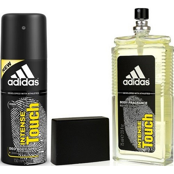 Adidas Intense Touch parfümiertes Deodorantglas für Männer 75 ml + Deodorant Spray 150 ml, Kosmetikset