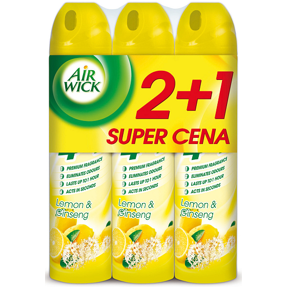 Air Wick Lemon und Ginseng 4in1 Lufterfrischer Spray 3 x 240 ml