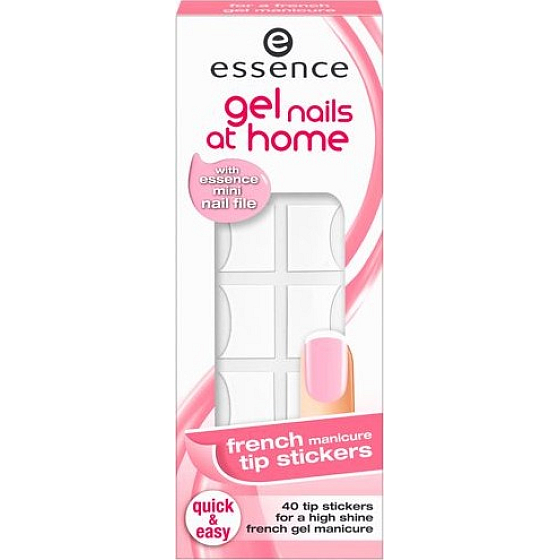 Essence Gel Nägel zu Hause French Manicure Tip Aufkleber Nagelspitzenaufkleber 01 Natural White 40 Stück