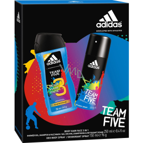 Adidas Team Five Deodorant Spray für Männer 150 ml + Duschgel 250 ml, Kosmetikset
