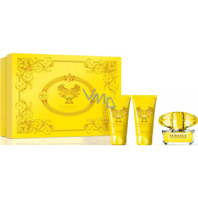 Versace Yellow Diamond Eau de Toilette 50 ml + Duschgel 50 ml + Körperlotion 50 ml, Geschenkset für Frauen