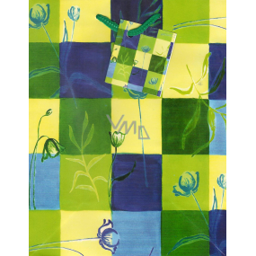 Nekupto Geschenkpapiertüte 23 x 18 x 10 cm Grüne, gelbe, blaue Würfel 1046 50 BM