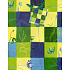 Nekupto Geschenkpapiertüte 23 x 18 x 10 cm Grüne, gelbe, blaue Würfel 1046 50 BM