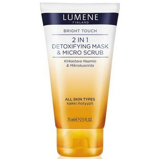 Lumene Bright Touch 2in1 Detoxifyng Mask & Micro Scrub Erfrischende Maske mit Micro-Peeling 75 ml