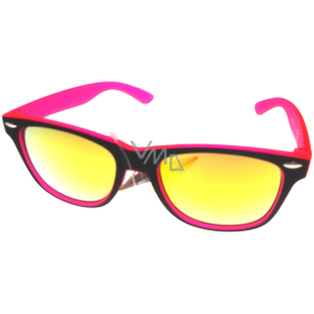 Dudes & Dudettes Sonnenbrille für Kinder rosa gelbes Glas JK4080