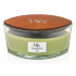 WoodWick Fern - Farnduftkerze mit breitem Holzdocht und Glasschiffdeckel 453 g