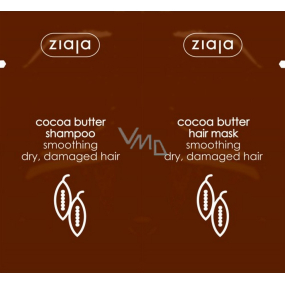 Ziaja Cocoa Butter Glättendes Haarshampoo 7 ml + Glättende Haarmaske 7 ml, Beutel