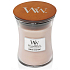 WoodWick Vanille & Meersalz Duftkerze mit Holzdocht und Deckel Glas mittel 275 g