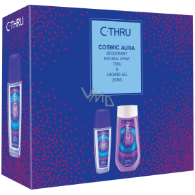 C-Thru Cosmic Aura parfümiertes Deodorantglas für Frauen 75 ml + Duschgel 250 ml, Kosmetikset