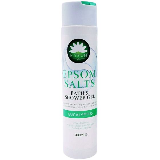 Elysium Spa Eukalyptus Bade- und Duschgel mit natürlichem Magnesiumsulfat und zusätzlichem Aroma von ätherischen Ölen 300 ml