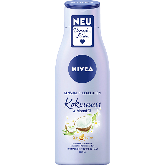 Nivea Coconut & Monoi Oil Körperlotion mit Öl für normale bis trockene Haut 200 ml