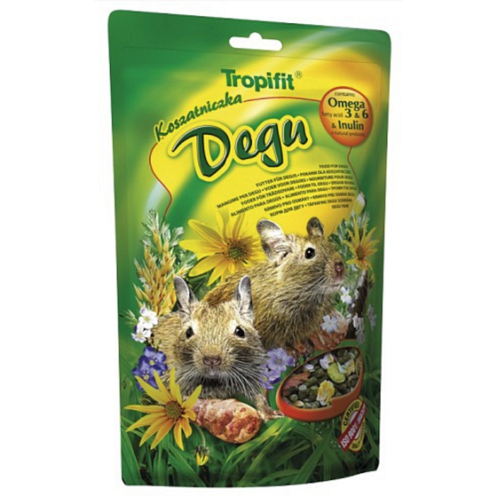 Tropifit Degu Vollwertfutter mit Beigabe von Rinde und Zweigen von Obstbäumen für Degus 400 g, exp. 02/2026