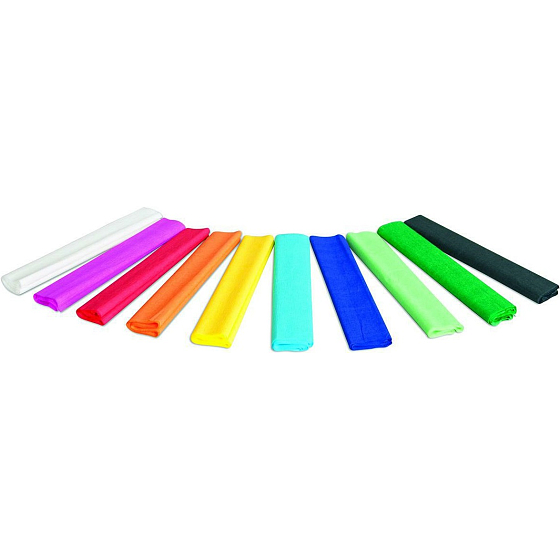 Donau Krepppapier Rolle 200 x 25 cm, Mischfarben 10 Stück