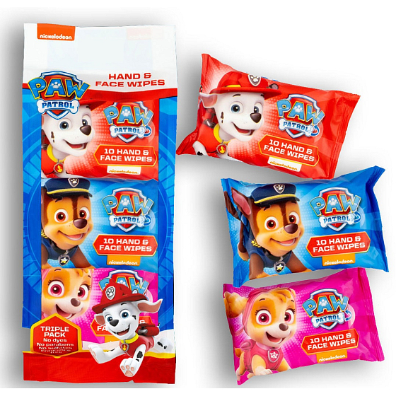 Paw Patrol Paw Patrol Feuchttücher für Hände und Gesicht 3 x 10 Stück
