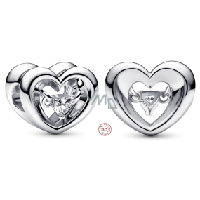 Charme Sterling Silber 925 Glänzendes Herz und schwebende Zirkonia Perle am Liebesarmband Charme Sterling Silber 925 Glänzendes Herz und schwebende Zirkonia Perle am Liebesarmband