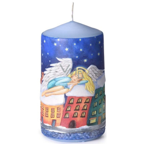 Emocio Weihnachtsstadt mit Engel Kerze Zylinder 60 x 110 mm