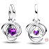 Charme Sterling Silber 925 Violett Ewigkeit Kreis Februar, Anhänger am Armband Symbol