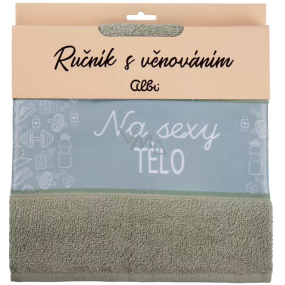 Albi Geschenk-Handtuch - Für sexy Körper grün 50 x 90 cm