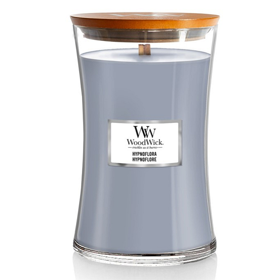 WoodWick Hypnoflora - Mondblume Duftkerze mit Holzdocht und Deckel Glas groß 609 g