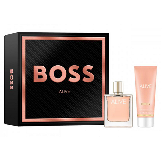 Hugo Boss Alive Eau de Parfum 50 ml + Körperlotion 75 ml, Geschenkset für Frauen