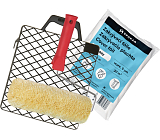 Spokar Plush gelbgrüner Malroller, 250 mm + Halter, Folie, Sieb