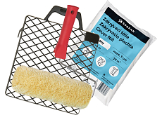 Spokar Plush gelbgrüner Malroller, 250 mm + Halter, Folie, Sieb