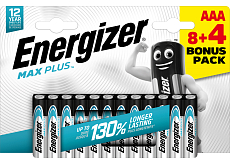 Energizer Baterie Max Plus AAA Mikro-Alkaline-Batterie, 8+4 Stück