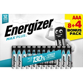 Energizer Baterie Max Plus AAA Mikro-Alkaline-Batterie, 8+4 Stück