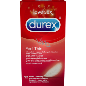 Durex Feel Thin Kondom extra fein für höhere Empfindlichkeit Nennweite: 56 mm 12 Stück