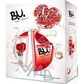 BU Heartbeat parfümiertes Deodorantglas 75 ml + Duschgel 250 ml, Geschenkset für Frauen