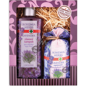 Bohemia Gifts Lavendel-Haarshampoo 250 ml + Badesalz in einem Leinensack 200 g, Kosmetikset